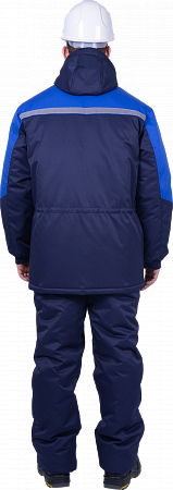 Костюм СПЕЦ бр., утепл., тёмно-синий/василёк Кос 611