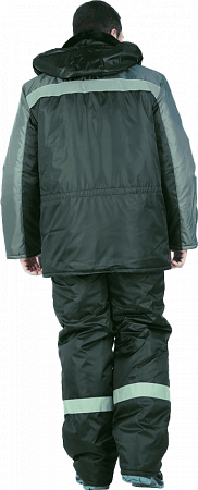 Костюм РЕГИОН утепл. бр., чёрный/серый Кос 308