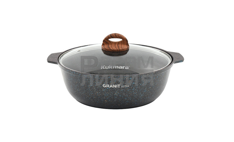 Кастрюля-жаровня 3л стекл. крышка АП Granit Ultra (blue)