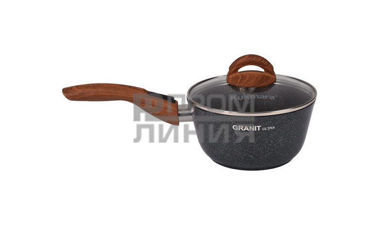 Ковш 1,5л со съем.руч. стекл. крышка АП Granit Ultra (blue)