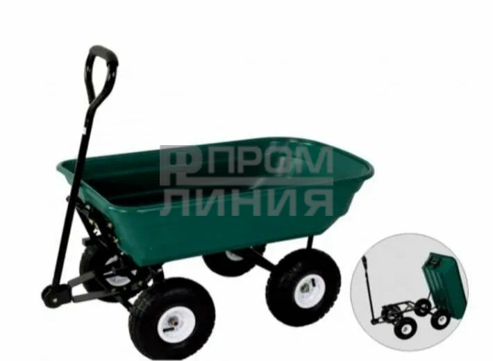 Тележка садовая 4х колесная, пластиковый кузов (80л/200кг)