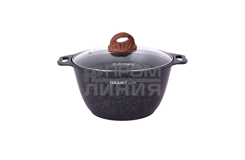 Кастрюля 4л стекл. крышка АП Granit ultra (blue)