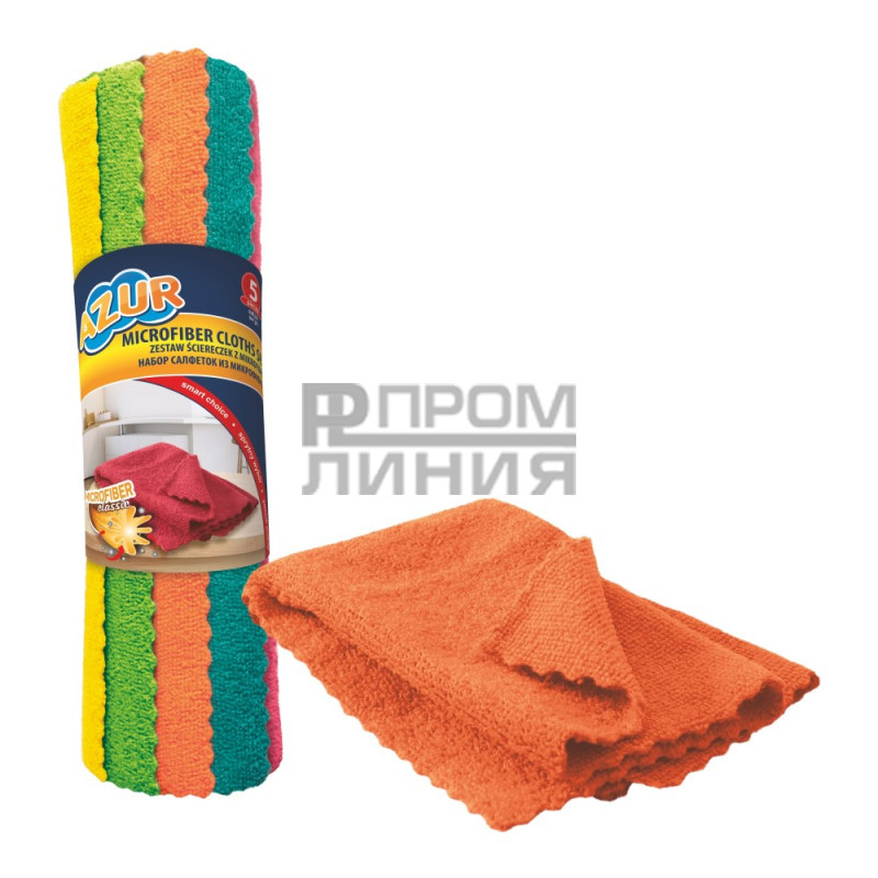 Йорк Салфетка из микрофибры 30х30см 5шт Azur