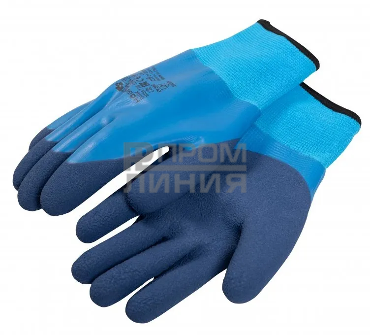 ХЕГЕРТ Перчатки HOEGERT DIRK утепленные с латексным покрытием, синие р.10