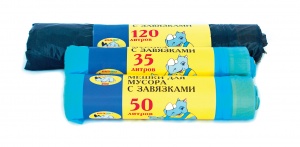 Мешки д/мусора 50л с завязками 10шт/40
