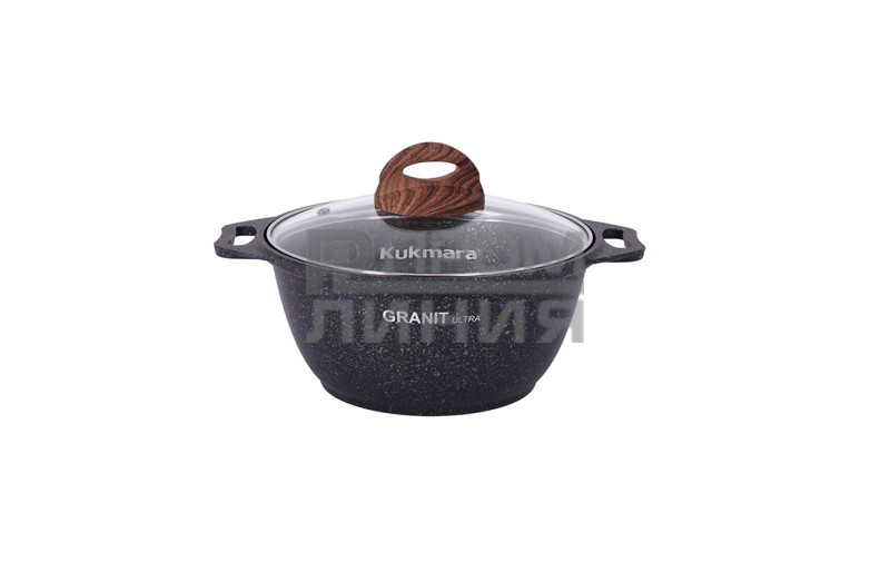 Кастрюля 2л стекл. крышка АП Granit ultra (blue)